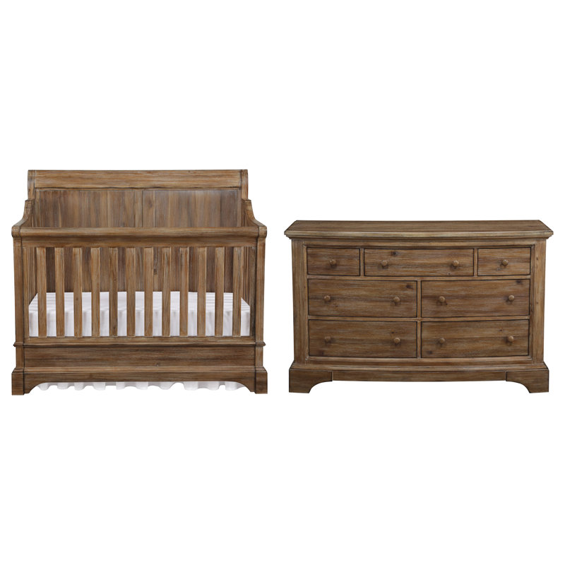Bertini Pembrooke 5in1 Convertible 2 Piece Nursery Furniture Set
